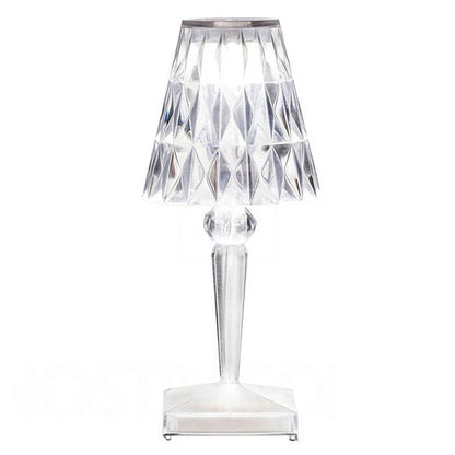 Akryl Crystal Bordslampa – Konstnärlig Design, Dimmbar, Energibesparande, Ideal för Vardagsrum eller Sovrum | Veska Vit