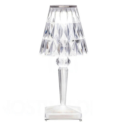 Akryl Crystal Bordslampa – Konstnärlig Design, Dimmbar, Energibesparande, Ideal för Vardagsrum eller Sovrum | Veska Vit