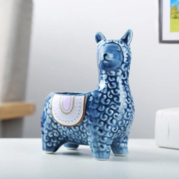 Alpaca Keramisk Suckulenta Kruka | Veska Blå Huvudet vridet