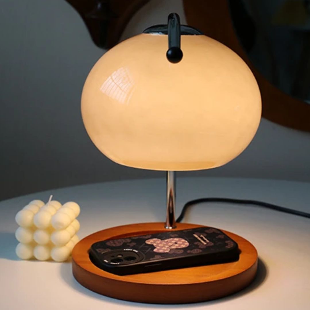 Alyssa Retro Bordslampa - Elegant Glaskonst Belysning Veska
