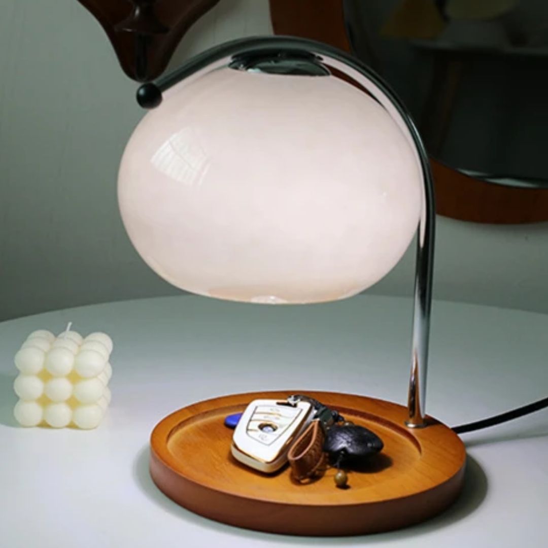 Alyssa Retro Bordslampa - Elegant Glaskonst Belysning Veska