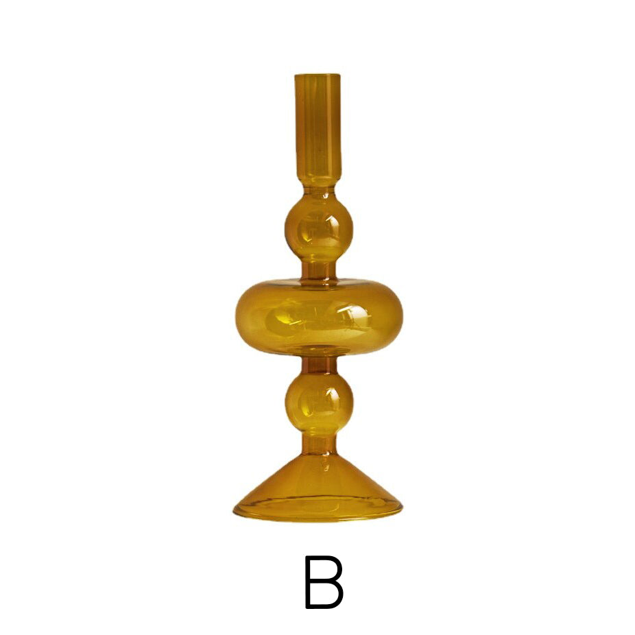 Amber Modern Glass Candle Holder | Veska B