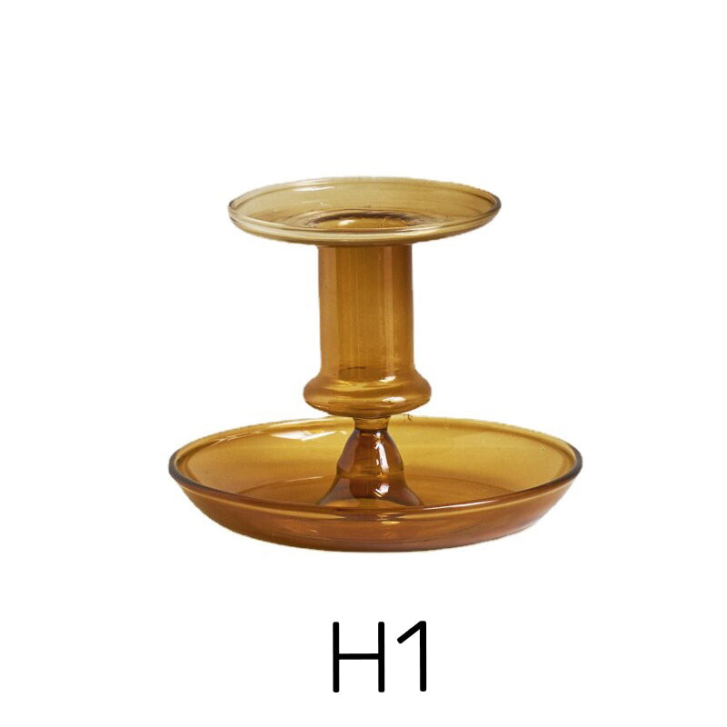 Amber Modern Glass Candle Holder | Veska