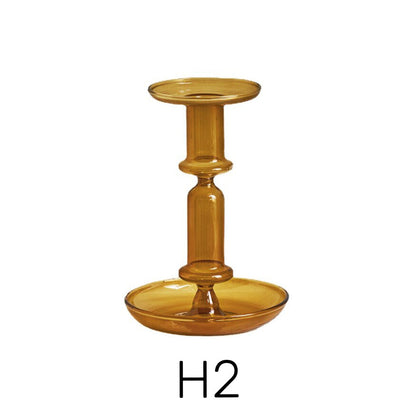 Amber Modern Glass Candle Holder | Veska H2