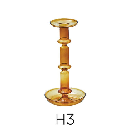 Amber Modern Glass Candle Holder | Veska H3