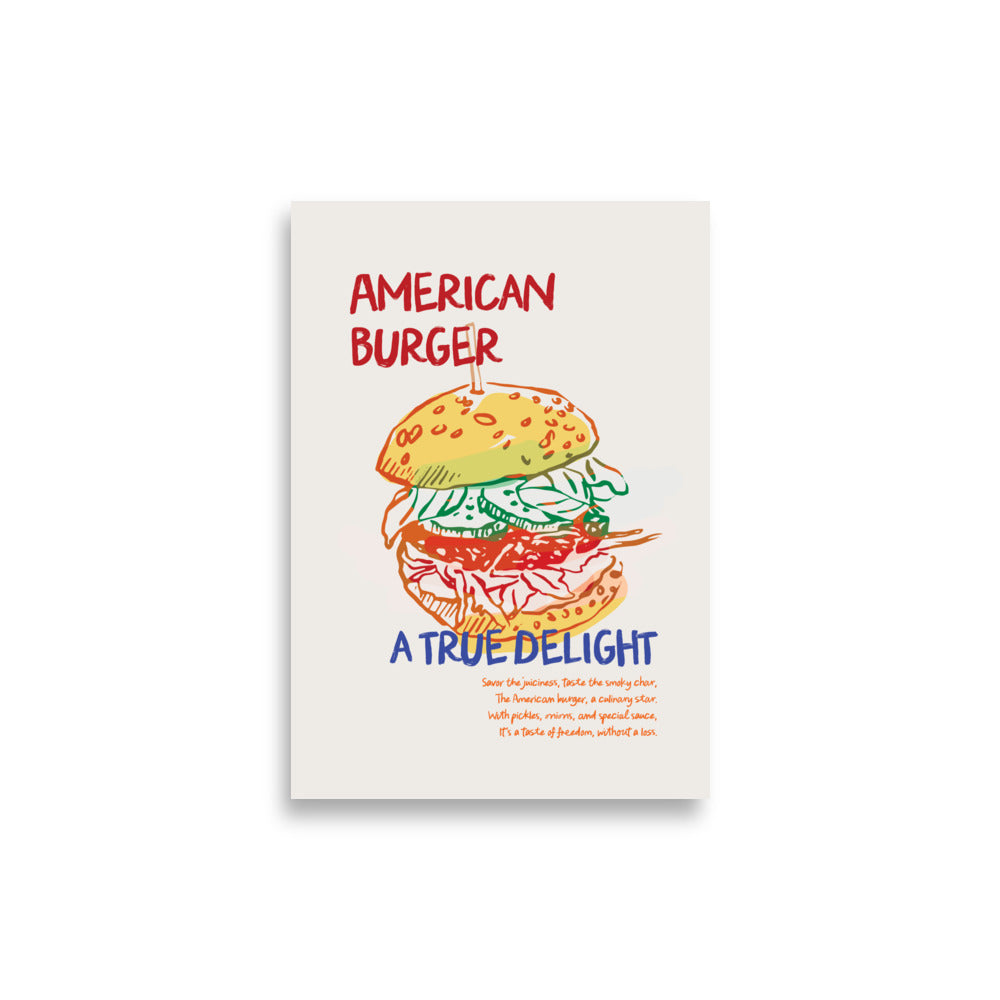 Amerikansk Burger, En Sann Njutning | Veska 21×30 cm