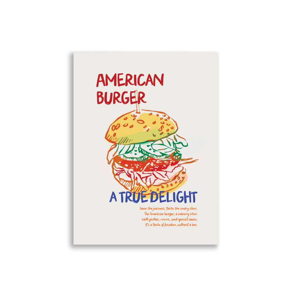 Amerikansk Burger, En Sann Njutning | Veska 30×40 cm