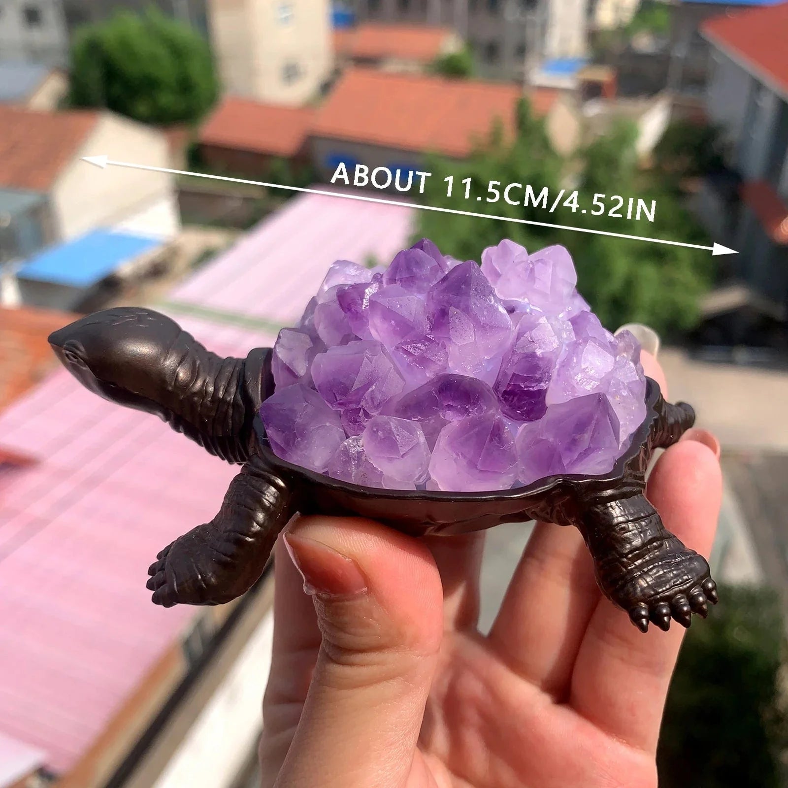 Amethyst Cluster Sköldpadda | Veska