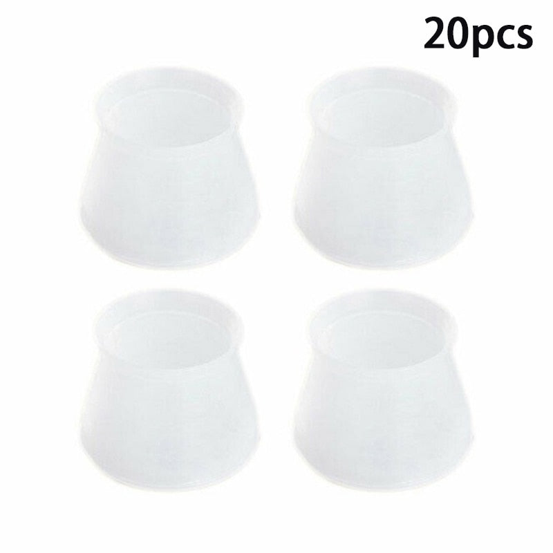 Anti-skid Tyst Silikon Möbelfot Kåpa Set | Veska 20PCS Vit