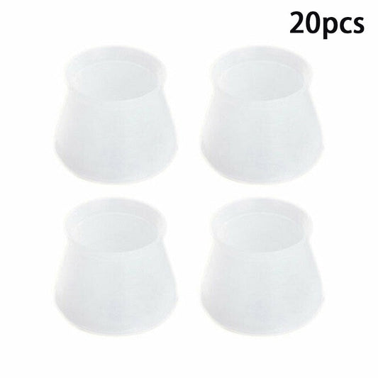 Anti-skid Tyst Silikon Möbelfot Kåpa Set | Veska 20PCS Vit