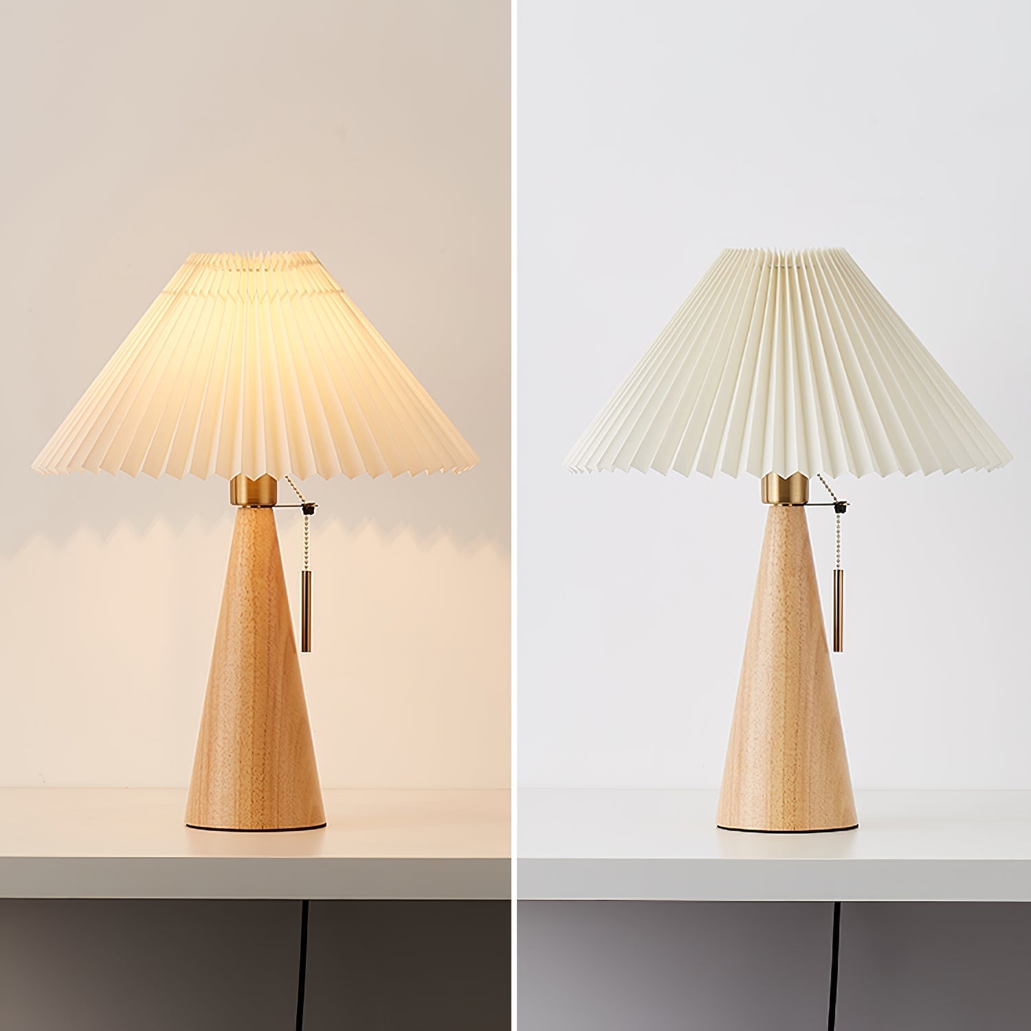 AntiqueRadiance – Elegant trä- och metallbordslampa | Veska