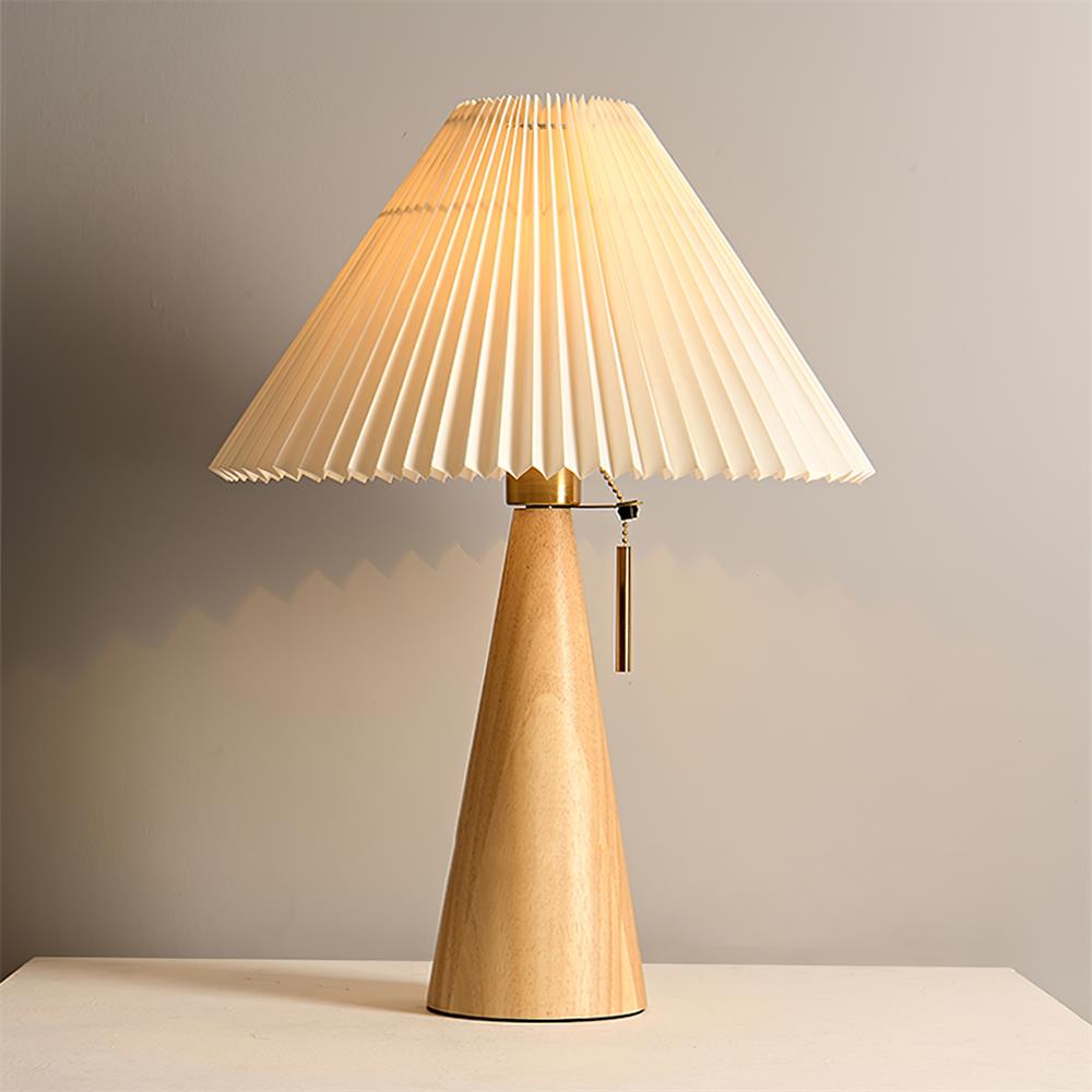 AntiqueRadiance – Elegant trä- och metallbordslampa | Veska Träfärg