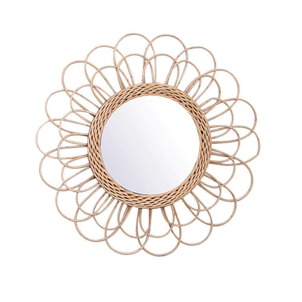 Anya Rattan Loop Rund Väggspegel | Veska