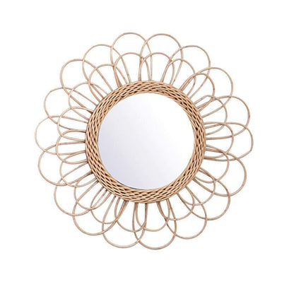 Anya Rattan Loop Rund Väggspegel | Veska