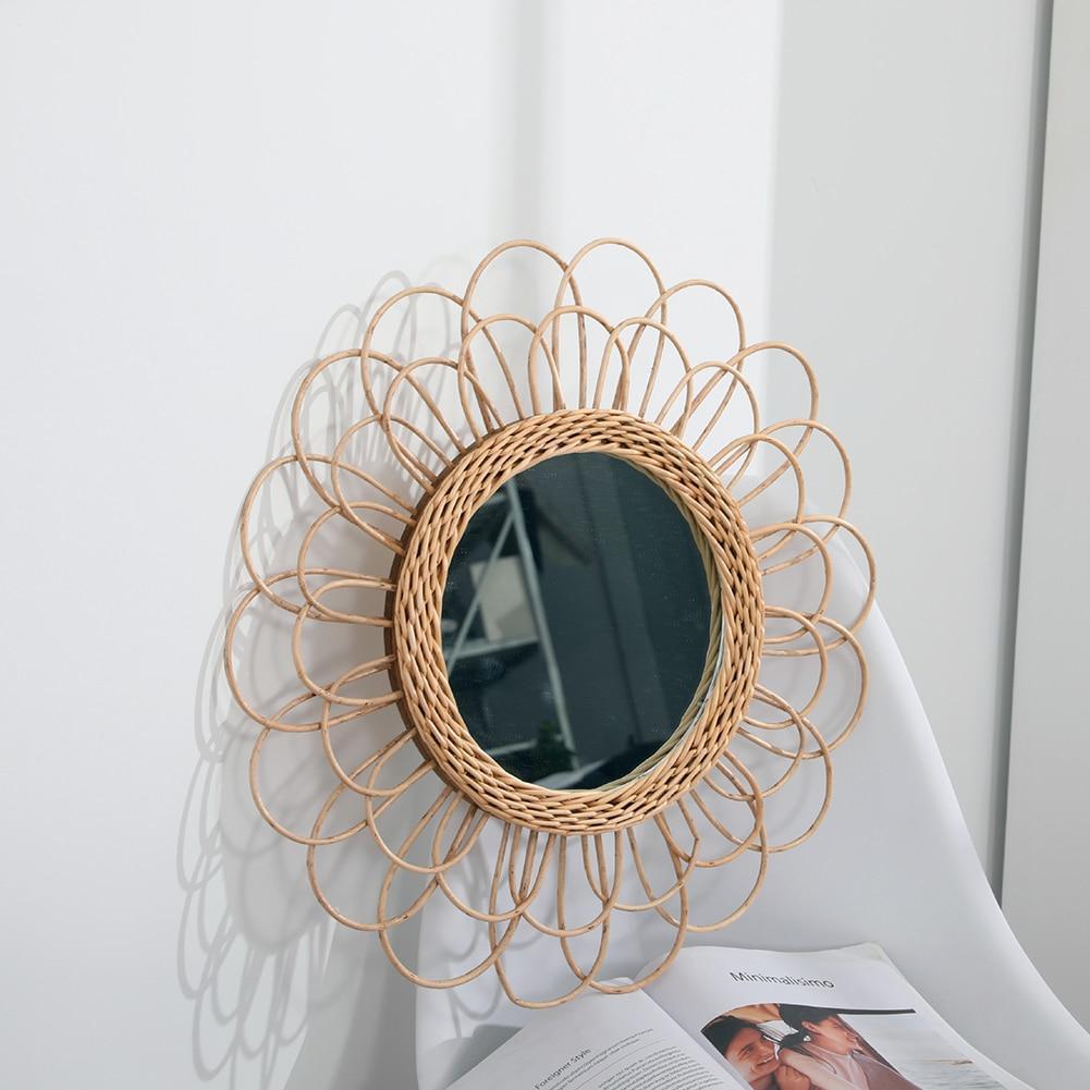 Anya Rattan Loop Rund Väggspegel | Veska