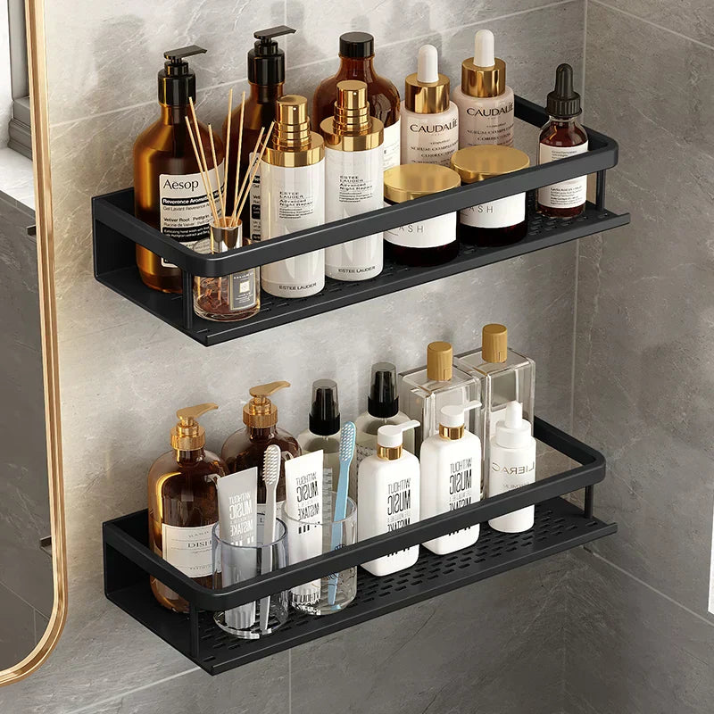 AquaForma Svart Duschhylla med Modernt och Platsbesparande Design | Veska
