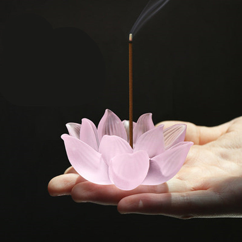 Aromaterapi Färgad Glasyr Lotus Rökelsebrännare | Veska