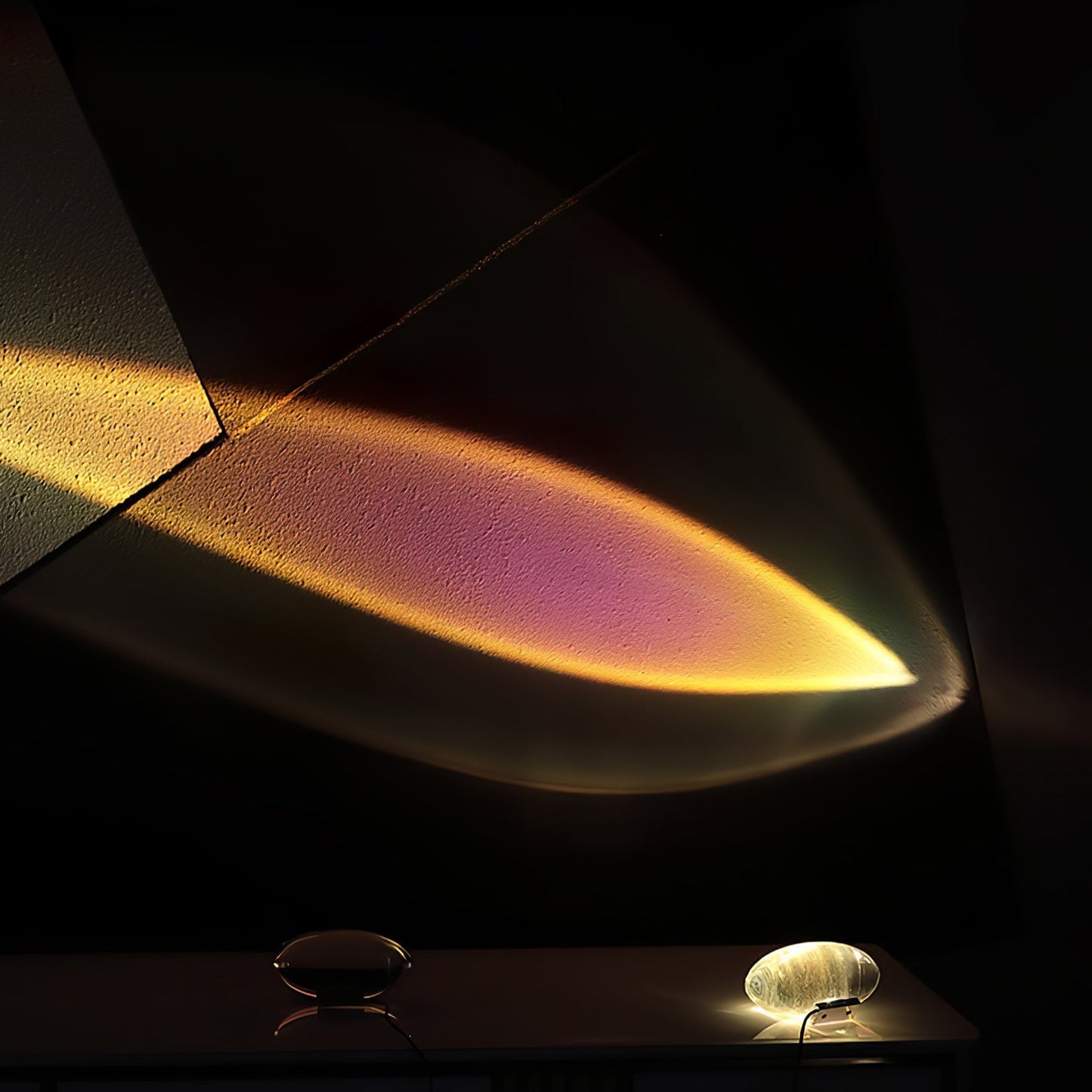Atman Bordslampa | Veska Diameter 16 cm x Längd 8 cm Blå lila ljus