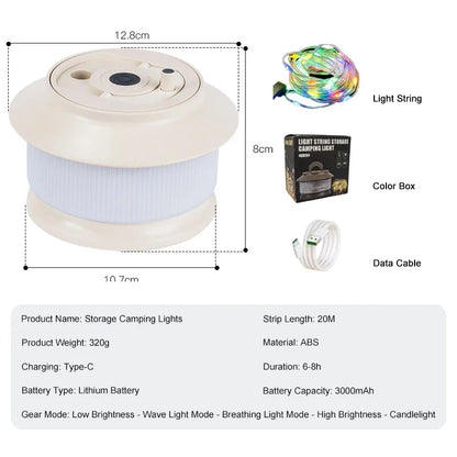 Atmosfär Led Stripe Campinglampa | Veska Färgglad-Vit