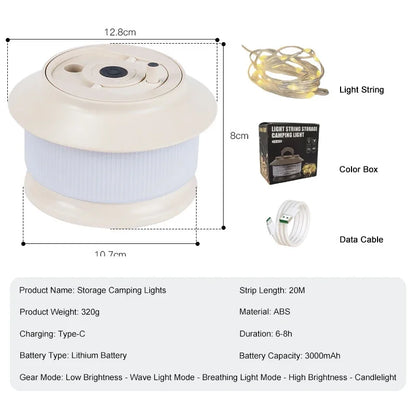 Atmosfär Led Stripe Campinglampa | Veska Varm Ljus-Vit