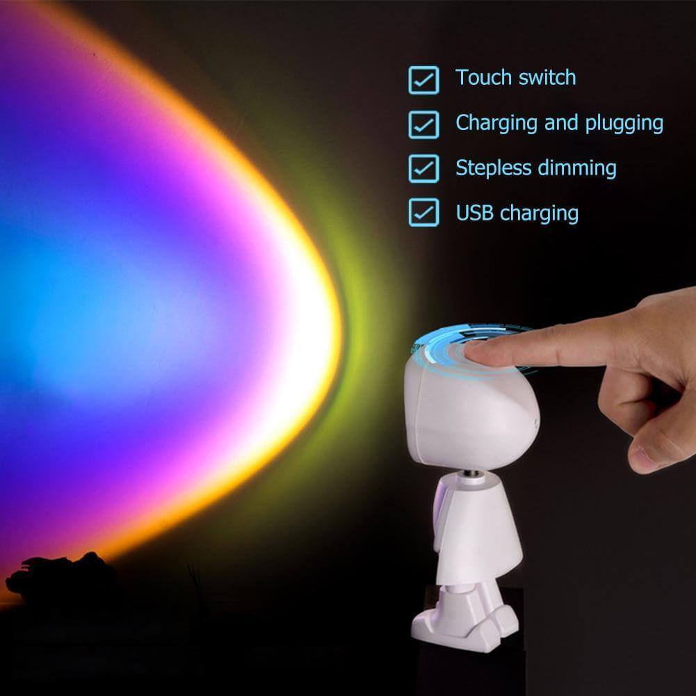 Atmosfärisk Solnedgång Robot Lampa LED | Veska