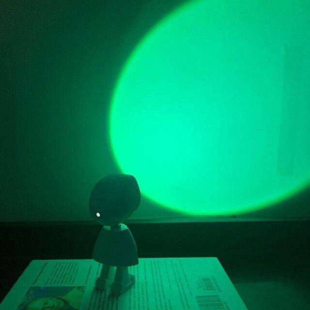 Atmosfärisk Solnedgång Robot Lampa LED | Veska Grön