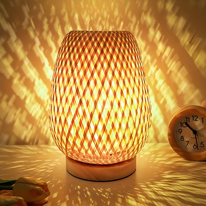 Aura Lampa - Bambu USB-drivet Bordslampa för Sovrummet | Veska
