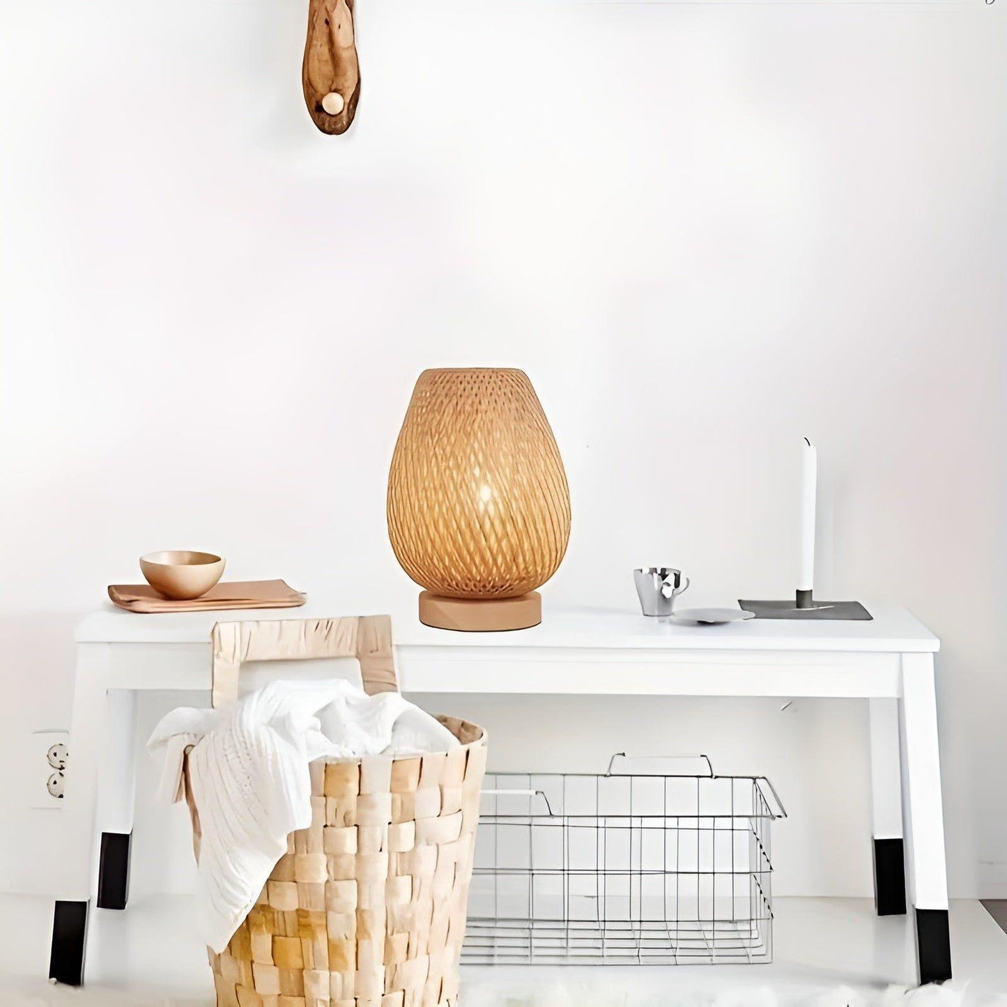 Aura Lampa - Bambu USB-drivet Bordslampa för Sovrummet | Veska