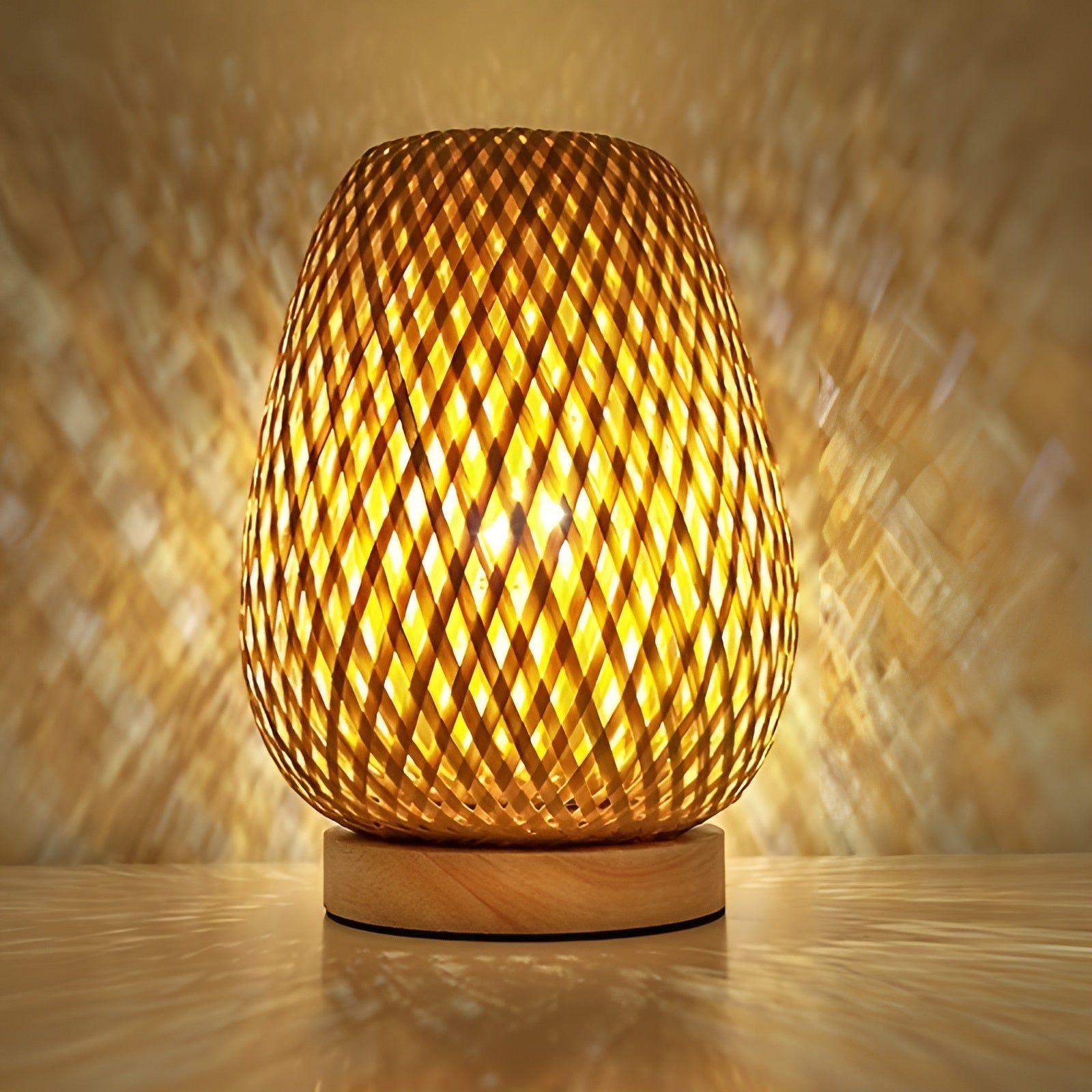Aura Lampa - Bambu USB-drivet Bordslampa för Sovrummet | Veska Bambu färg