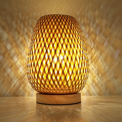 Aura Lampa - Bambu USB-drivet Bordslampa för Sovrummet | Veska Bambu färg