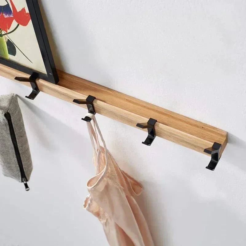 Bamboo Hylla - Med Aluminium Krokar - Väggmontering | Rova | Veska