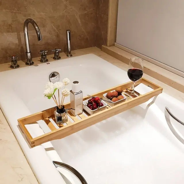 BambooBath Badkarbricka - Utbyggbar Bambu Badkarhylla | Veska Standardtitel