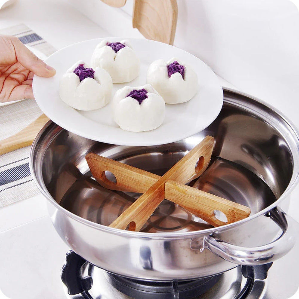 Bambu Kruk Ställ & Ångkokare Rack | Veska