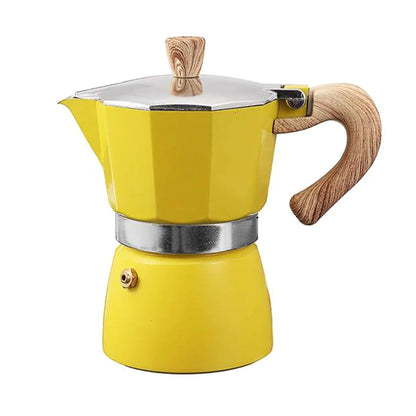 Bärbar Moka Kanna Äkta Espresso Överallt | Veska Gul