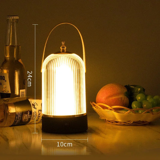 Bärbar Retro Fågelbur Bordslampa – Vintage LED Belysning i Klassisk Design | Veska 3 Ljusfärger