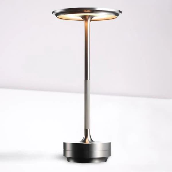 Bärbar trådlös bordslampa - Justerbar ljusstyrka | Veska Silver