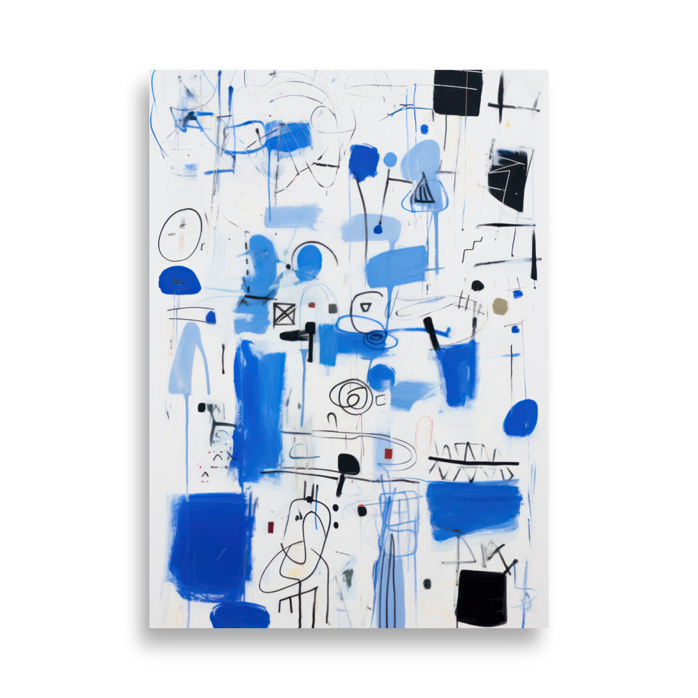 Blå Klotter 2 | Veska 50×70 cm