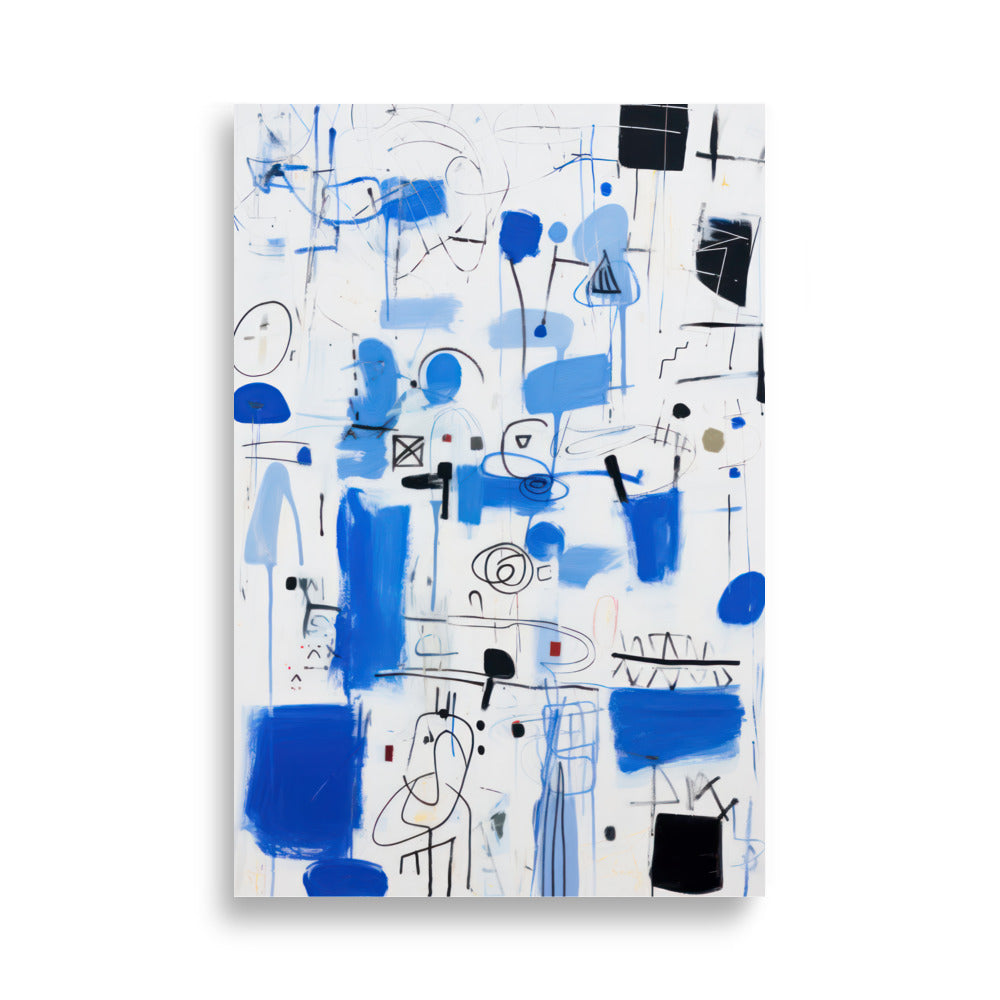 Blå Klotter 2 | Veska 61×91 cm