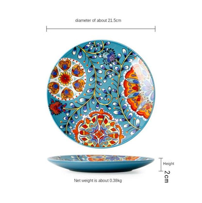 Blommig Bohemisk Servis | Veska Tallrik 21.5x2cm 8.5"