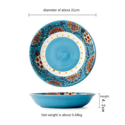 Blommig Bohemisk Servis | Veska Tallrik 21x4.2cm 8.3"
