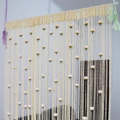 Blommig Dekorativ Hängande Rumseparationsgardin | Veska F