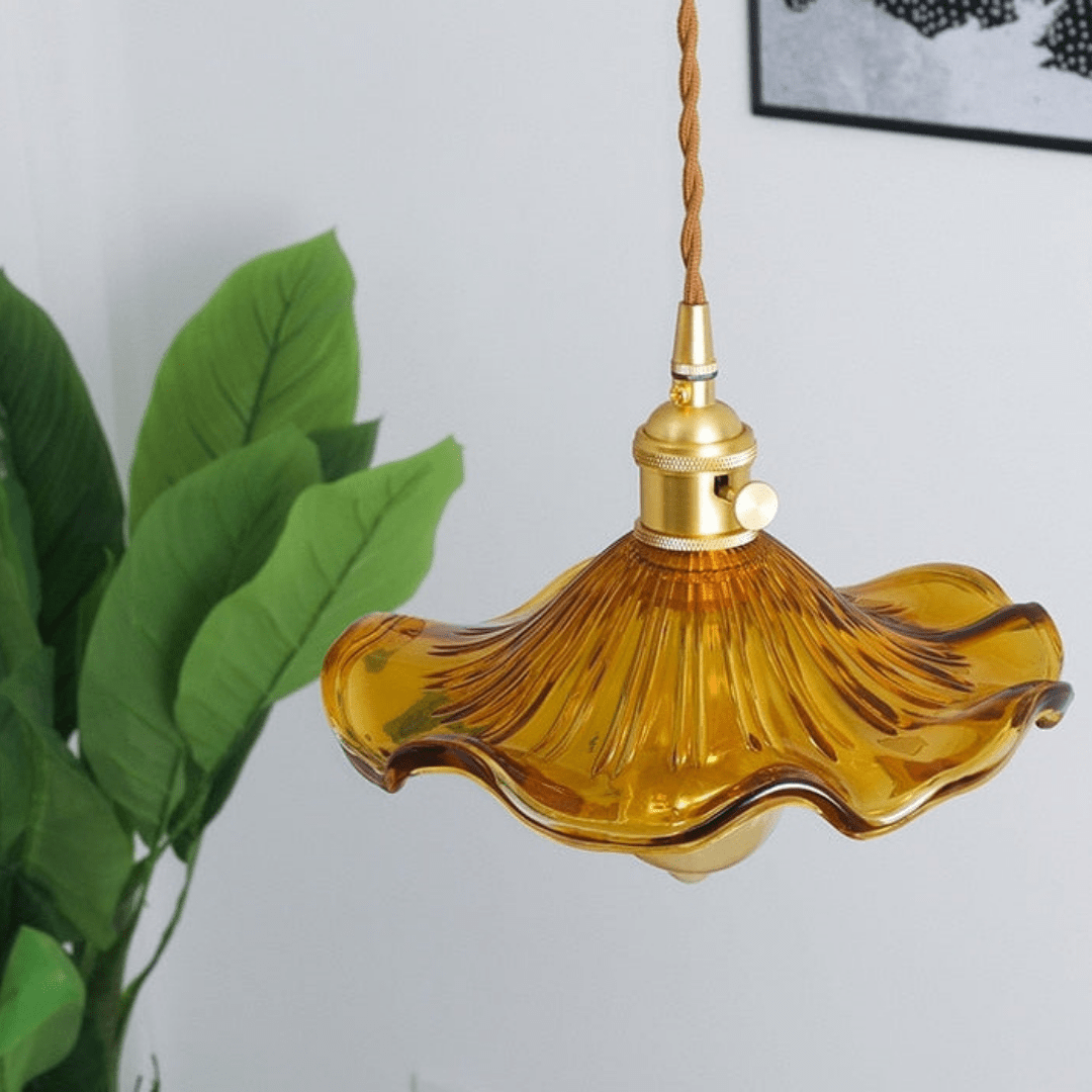 Blommor Glas Hänglampa | Veska Orange