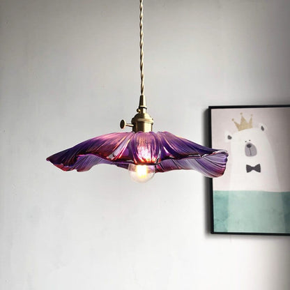 Blomsterblad Färgat Glas Hängande Lampa | Veska