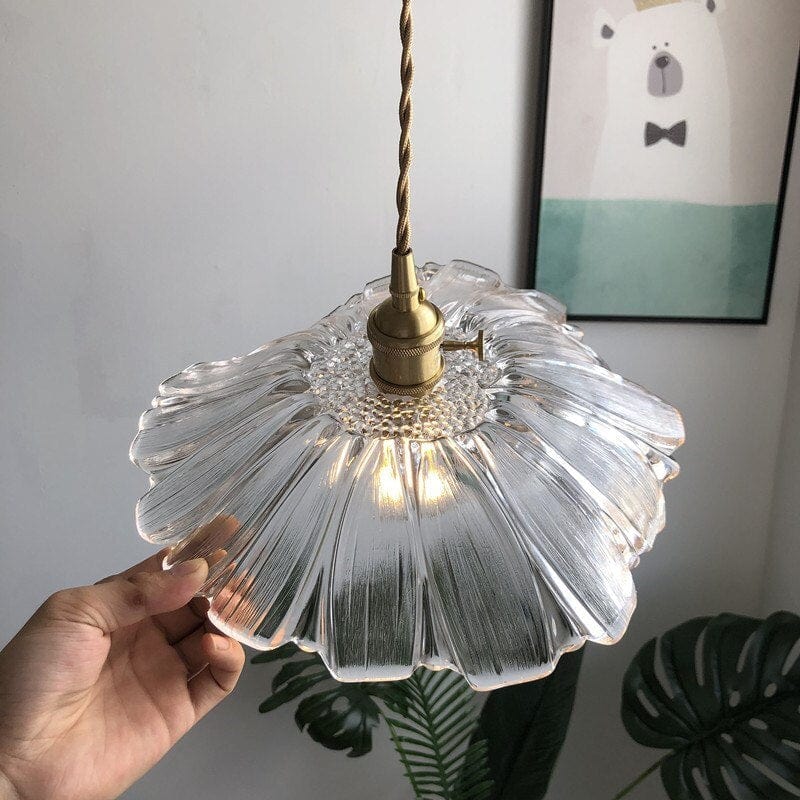 Blomsterblad Färgat Glas Hängande Lampa | Veska