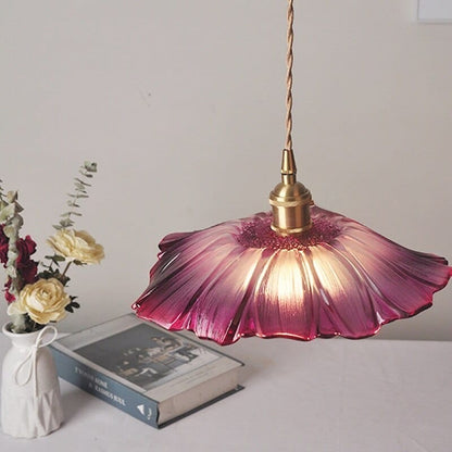Blomsterblad Färgat Glas Hängande Lampa | Veska