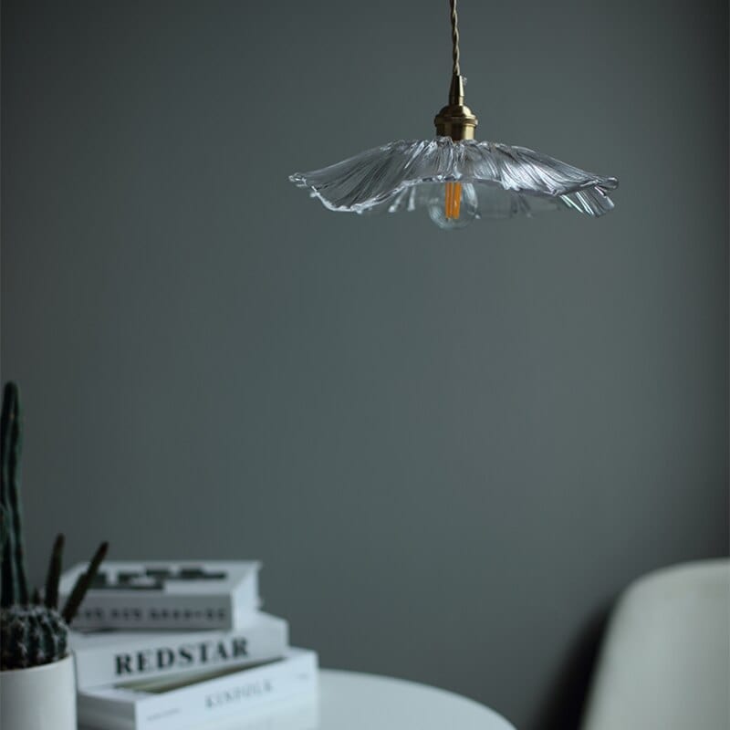 Blomsterblad Färgat Glas Hängande Lampa | Veska