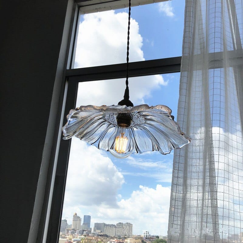Blomsterblad Färgat Glas Hängande Lampa | Veska
