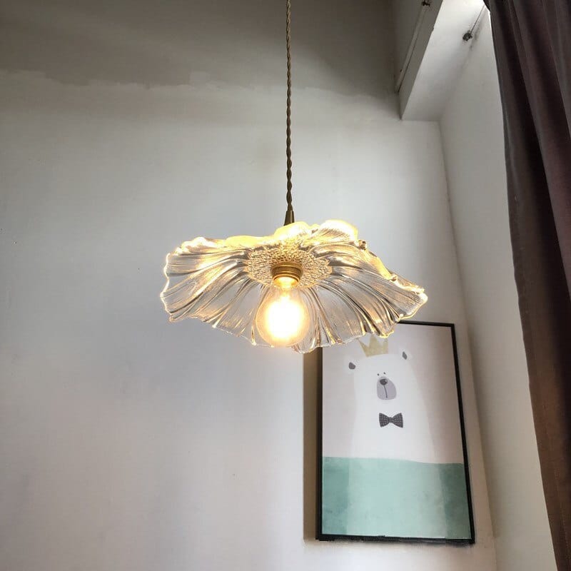 Blomsterblad Färgat Glas Hängande Lampa | Veska
