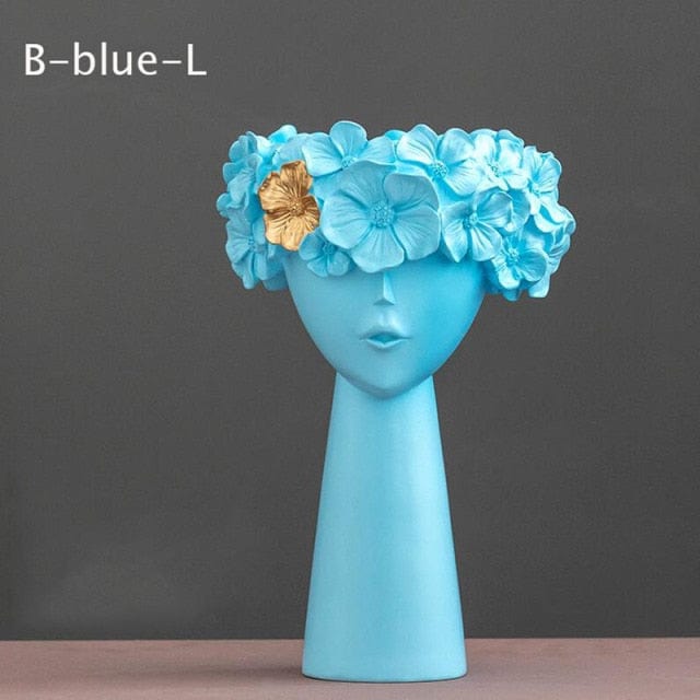 Blomsterhuvudvas | Veska B-Blå-L