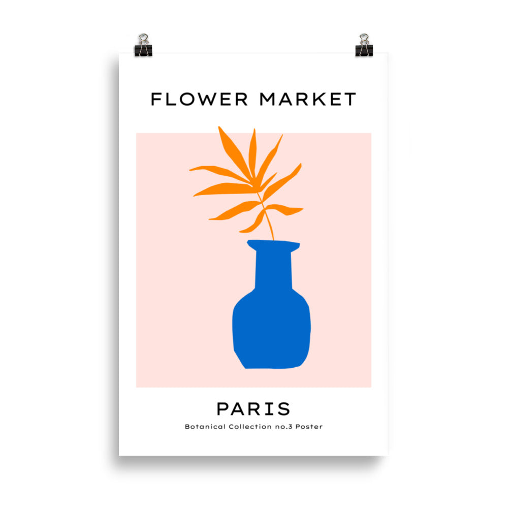 Blomstermarknad - Paris - Palm i den blå vasen | Veska 61×91 cm